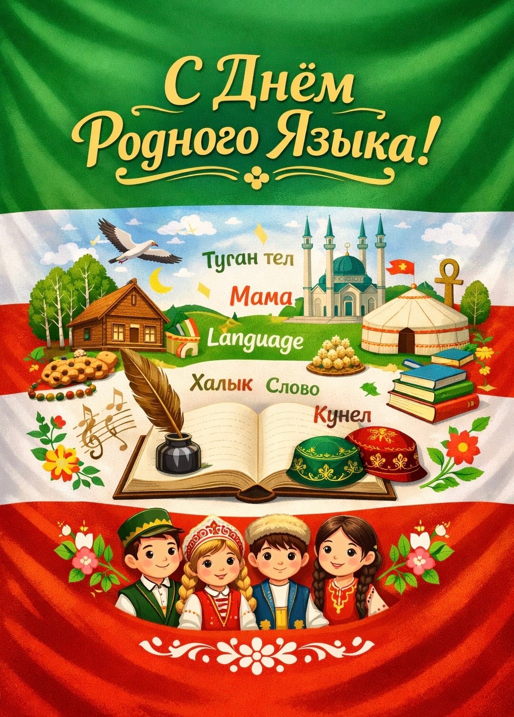 С праздником! ,Международный день родного языка, родной язык, ценности С праздником! ,Международный день родного языка, родной язык, ценности